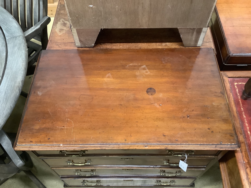 A small George III mahogany four drawer chest, width 78cm, depth 46cm, height 81cm